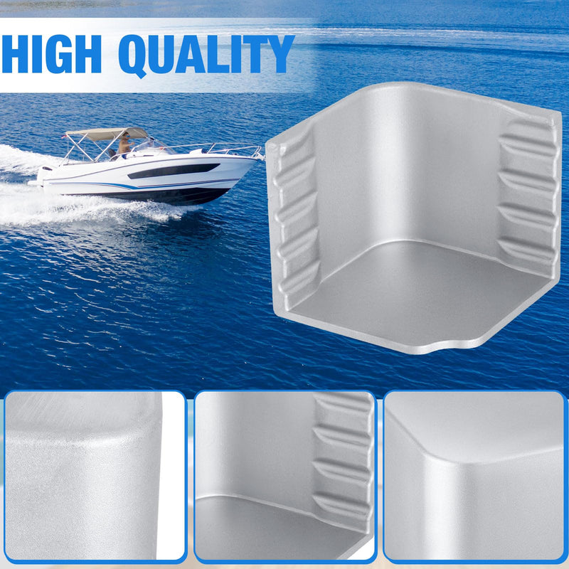MorningRo Pontoon Boat Corner Cap Aluminum Deck Corner Cap for 90 Degree Rounded Pontoon Corners, Not 90 Right Angles Boat Accessories Height: 3-9/16" to 3-5/8" Top: 4-1/16" to 4-3/16" 2