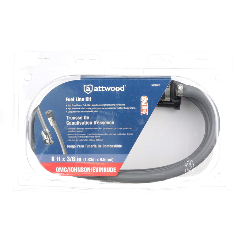 Attwood 93806EI7 Portable Fuel Tank Fuel Line Kit - Not for Use in USA