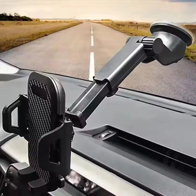 3-in-1 Car Phone Holder 360° Adjustable Car Phone Mount, Cell Phone Holders for Your Car for Dashboard Vent, All Smartphones & Car Models (Black) [122+LBS Strongest Suction & Stable Clamp Arm]