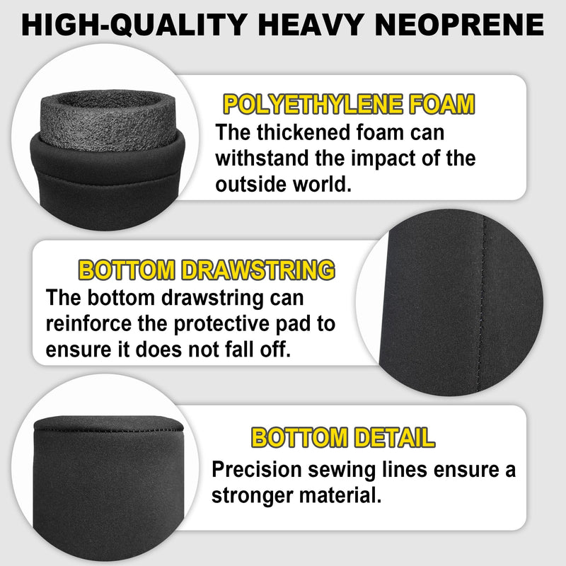 Pair of Boat Trailer Guide Pole Pad and Cover Heavy Duty Canvas Boat Trailer Capped Guide Pole Pad Cover- Black 36"