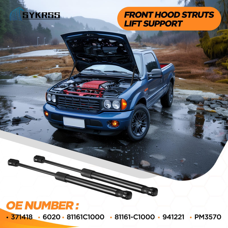 81161-C1000 Front Car Hood Struts Shock Lift Support Gas Spring Compatible with 2015 2016 2017 Hyundai Sonata 2015-2017,Replacement for 6020 941221 PM3570 81161C1000 Hood Lift Supports, 2 Pcs