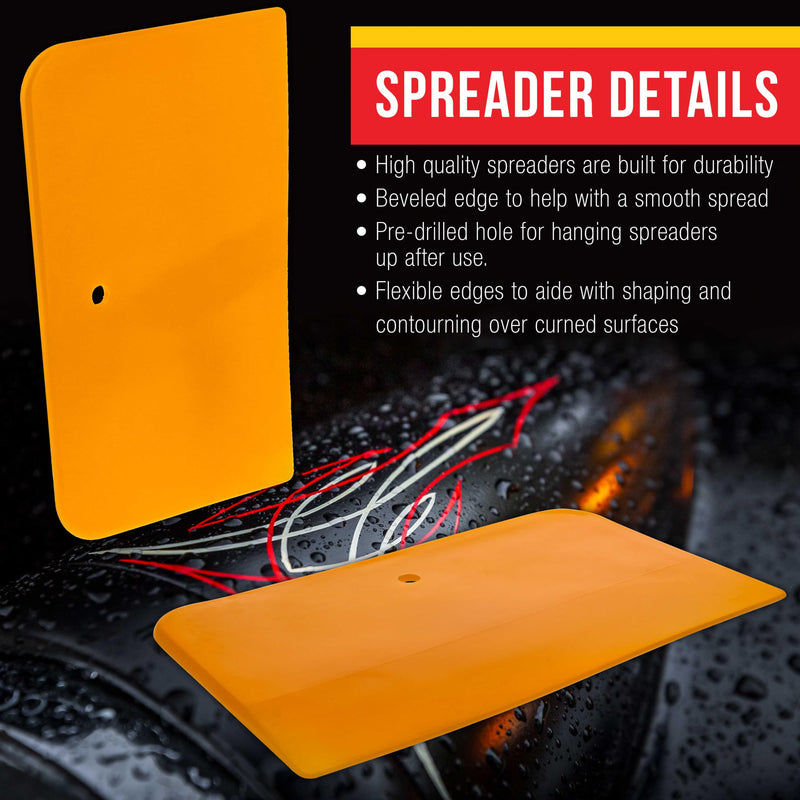 Custom Shop 4, 5, & 6 Inch Plastic Body Filler Spreader Tools (24 Pack) for Automotive Body Fillers, Putties, Glazes, Epoxy Resin, Caulk, Glues - Plastic Spreader Tool Variety Pack