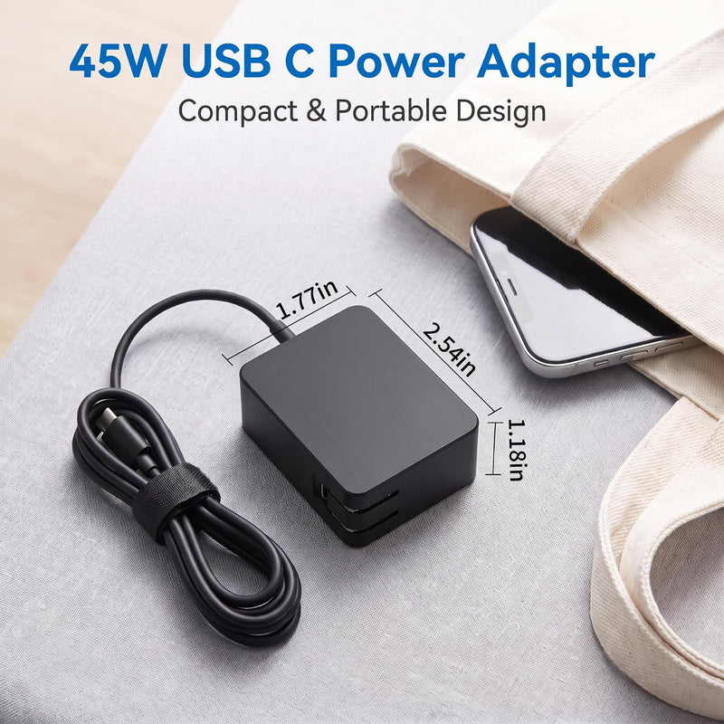 45W USB-C Surface Pro Charger Compatible with Microsoft Surface Pro | Compatible with Microsoft Surface Pro 12", Surface Laptop 13" Snapdragon X Plus, Surface Pro 10, 6.6 FT Wall Power Adapter
