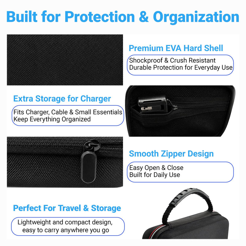 QUBAMG 6-1 Accessories Kit Compatible with New Nintendo 3DS XL/LL, Hard EVA Carrying Case, Clear PC Protective Case, Charger Cable, 4 Replacement Stylus Pens, Screen Protector Set, Cleaning Wipes, Full Protection Bundle