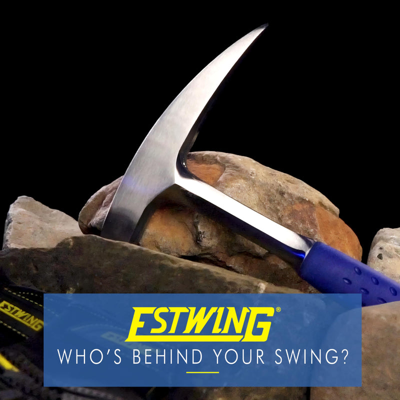 ESTWING Rock Pick - 22 oz USA Made Geology Hammer with Pointed Tip & Shock Reduction Grip - E3-22P 22 oz (Ounces) Standard Handle