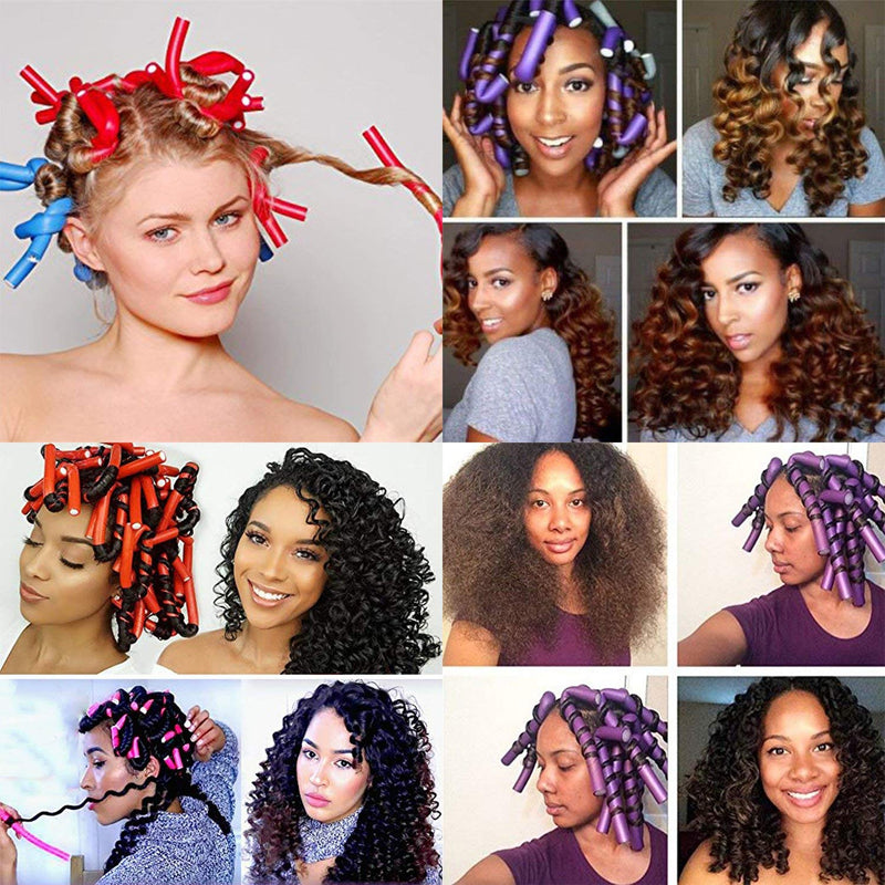  [AUSTRALIA] - Foam Hair Rollers, Queta 42pcs No Heat Hair Curlers Flexible Rollers Hair Rods For Long Hair Rollers