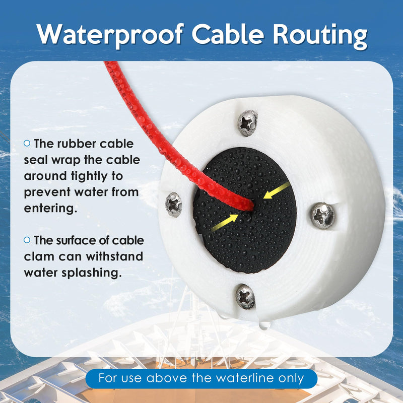 Round Cable Gland, Waterproof Cable Pass Through for Marine, Auto and Home, Split Seal Design Easy to Install 1