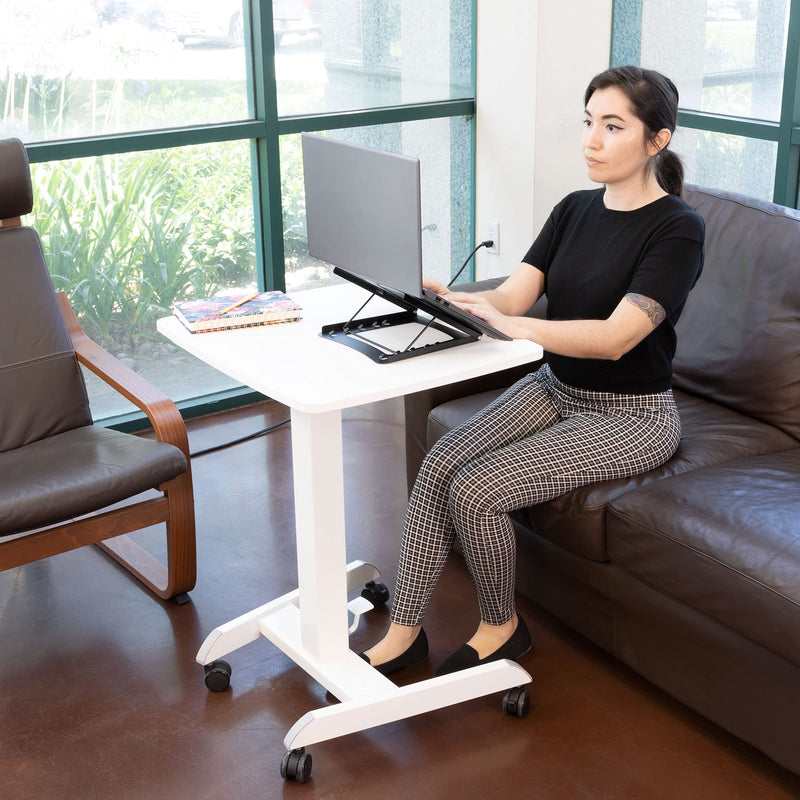 Laptop Stand for Desk Adjustable Height - Black Solid Steel Laptop Riser | 5 Adjustable Heights | Properly Positions Head, Neck, Back and Wrists to Reduce Aches While Working | No Assembly Required