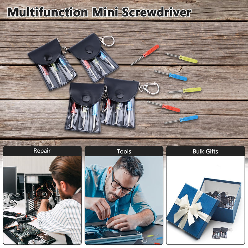 HOFASON Small Bulk Gifts for Men Adults Teens, Mini Screwdriver Keychain Set Bulk 100 Pcs, Stocking Stuffers, Party Favors Prizes for Adults Men, Mini Tools Gifts for Employee Coworkers