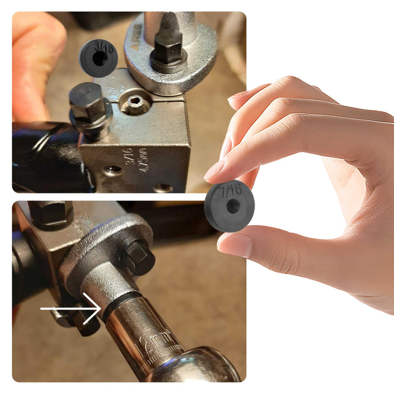 7PCS Double Flare Tool Adapters Set,Brake Line Flaring Tool to Connect 3/16'' 1/4'' 5/16'' 3/8'' 7/16'' 1/2'' 5/8'' Brake Circuits,Universal Flare Tool Car Accessories for Car Truck SUV