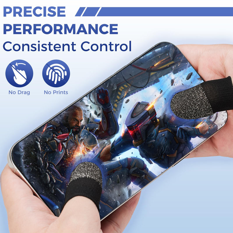 5 Pairs Cell Phone Game Finger Cover+100g Silicone Sweat-Absorbing Pouch | Efficient moisture absorption and breathability,sweat-absorbing and breathable,Sweat-absorbing band quickly absorbs sweat