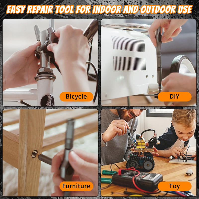 24 in 1 Magnetic Screwdriver Set,Upgrade DIY Ratchet Screwdriver Set with Detachable Ratchet Handle- Precision Repair Tool Kit for Furniture,Computer,Bicycle,Electronics,Phone,Watch