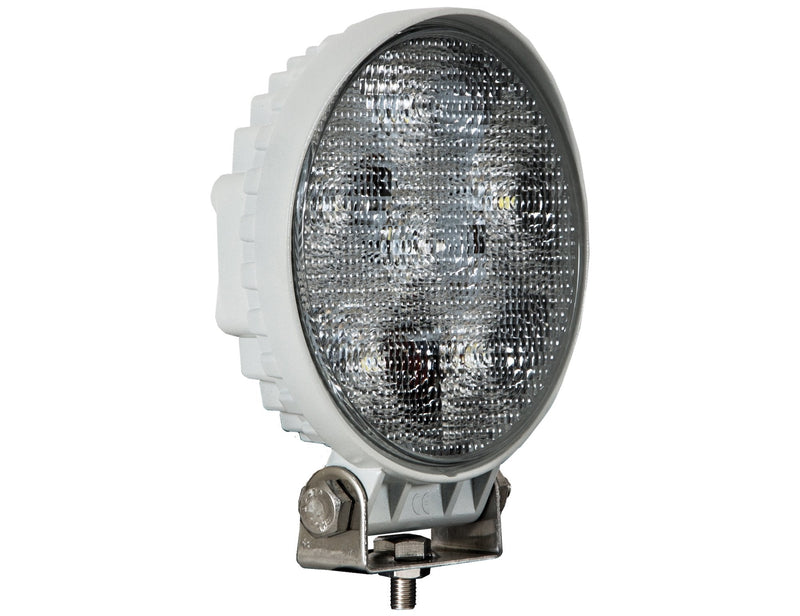 Buyers Products 1493215 LED Flood Work Light w/White Housing, 6 LEDs, 1,350 Lumens, 36" Lead With Blunt Cut Connection, Flood Light For Trucks, Trailers, ATVs, RVs, UTVs & More Clear White Housing