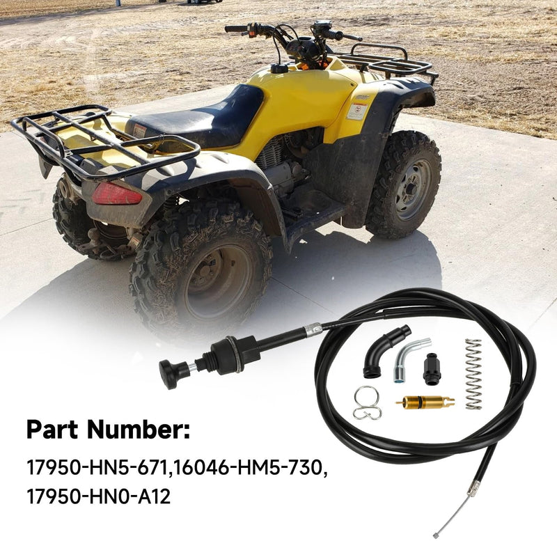 Choke Cable for Rancher 350 TRX350 TRX350FM TRX350TM TRX350FE 2000-2006 Fourtrax 300 350 Foreman 400 ATV 4 Wheeler Quad with Starter Valve Plunger Kit Part 17950-HN5-671 TRX350 Choke Cable