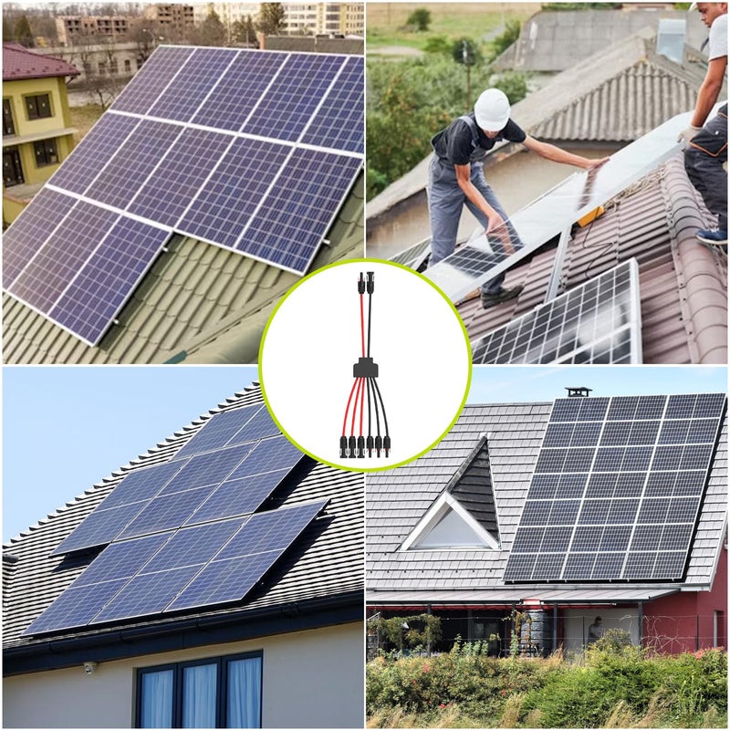 Solar Connectors for 2 Solar Panels,Tool-Free Solar Cable Splitter, IP68 Waterproof Solar Wires Connectors,2to 4 Y Branch Parallel Adapter for PV Cable Parallel 2 Solar Panels 1 PCS