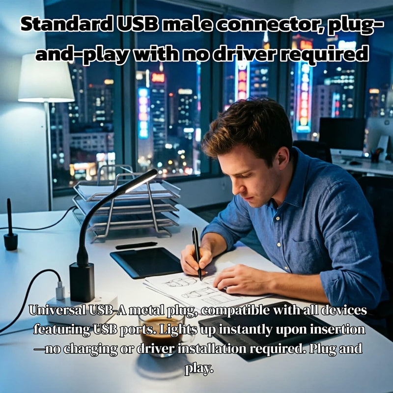 USB LED Light,5 Pcs Mini Flexible Reading Light, Eye-Caring LED Lamp for Laptop Keyboard, Book, Night Light, Portable USB Type-A Light Compatible with Laptop, Desktop,Power Bank