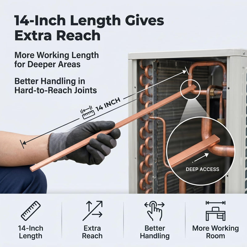 BCuP-5 15% Silver Brazing Rod, 15 PCS Flat 0.050" x 1/8" x 14", HVAC Copper Tube Repair for Air Conditioning, Refrigeration & Cold Storage, Flux Required for Brass 15 PCS - 14 Inch
