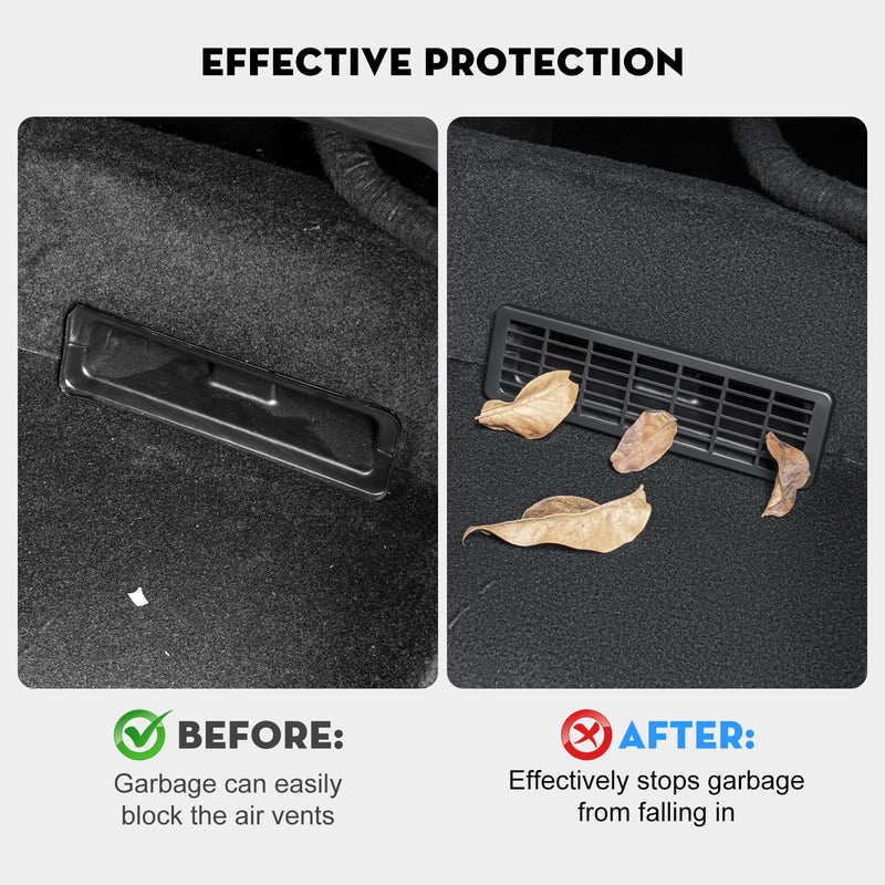 2PCS New Model Y Juniper Backseat Floor Air Vent Cover Air Flow Vent Grille Protection Rear Under Seat Air Condition Outlet Grille Protector for 2025-2026 Tesla Model Y Juniper Accessories 2025 New Model Y Juniper