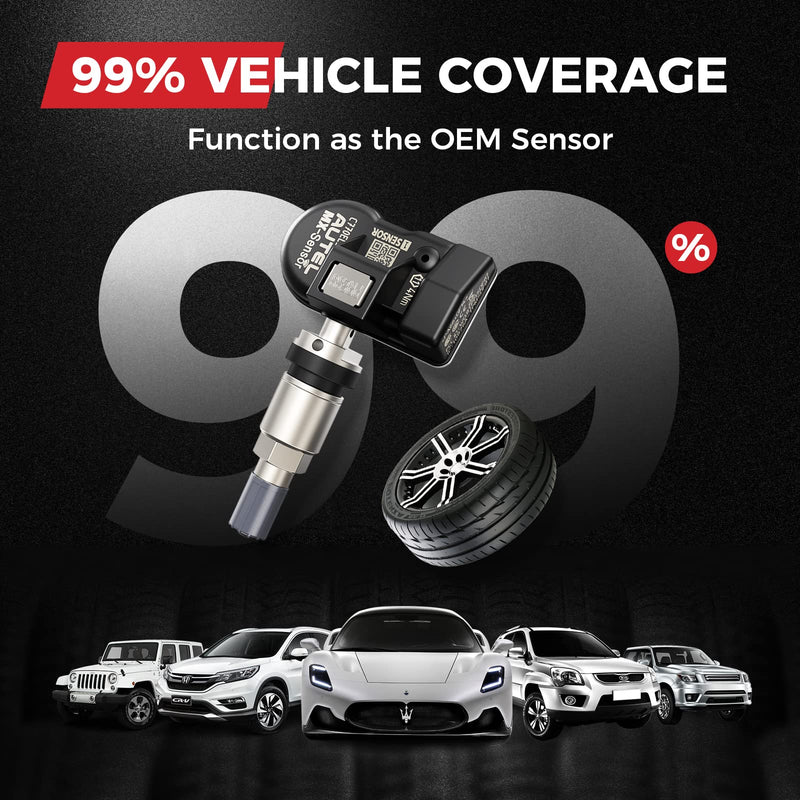 Autel TPMS Sensor 1-Sensor, MX-Sensor 315MHz + 433MHz Metal Valve, Programmable Universal Specially Built for OEM Sensors Replacement, Work with Autel TPMS Tool TS408S TS501 PRO TS508WIFI MK808S-TS