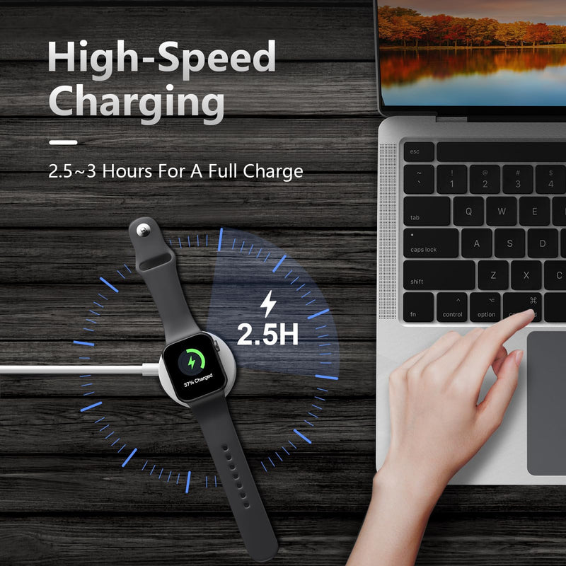 𝟐𝟎𝟐𝟒 𝐔𝐩𝐠𝐫𝐚𝐝𝐞𝐝 Fast Charger Magnetic for Apple Watch, 1m USB C for iWatch Magnetic Charging Cable with Max 20W PD Power Adapter Compatible with Apple Watch SE/SE2/Ultra/Nike/8/7/6/5/4/3/2