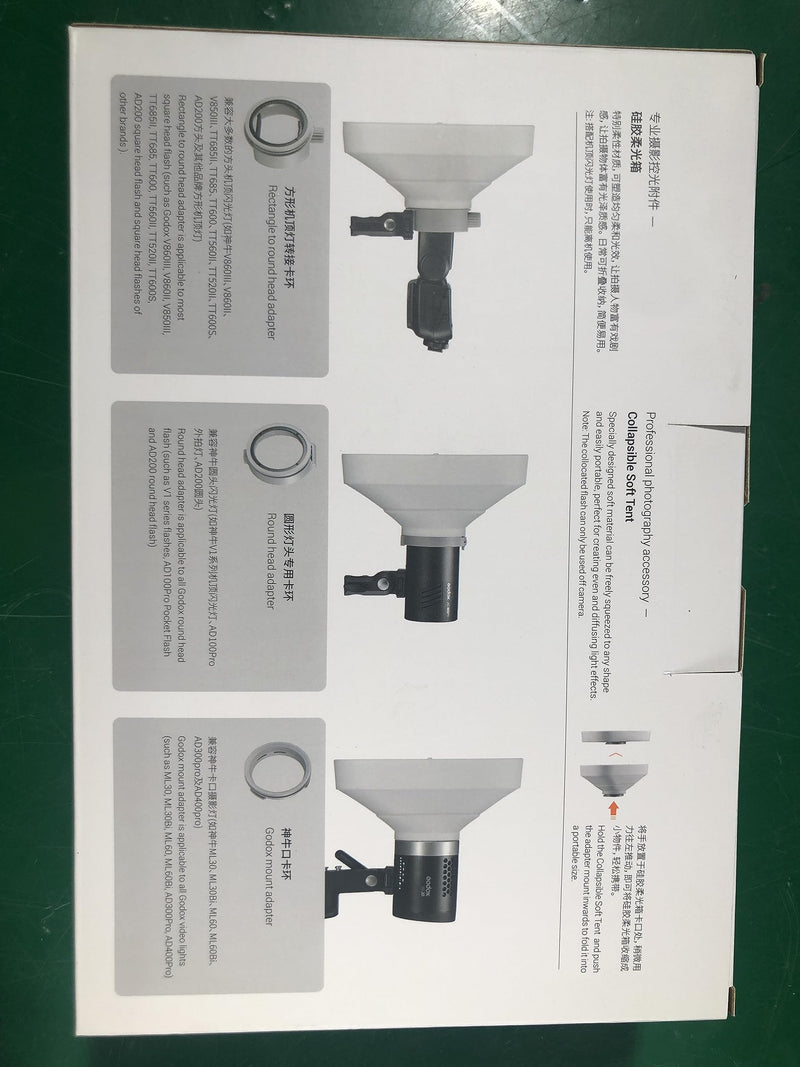 Godox ML-CS1625 Soft Tent for Godox V1 AD100PRO AD200PRO V860II V860II V850II TT685II TT685 TT600 TT560II TT520II TT660S AD200 ML30 ML30Bi ML60 ML60Bi AD300PRO AD400PRO