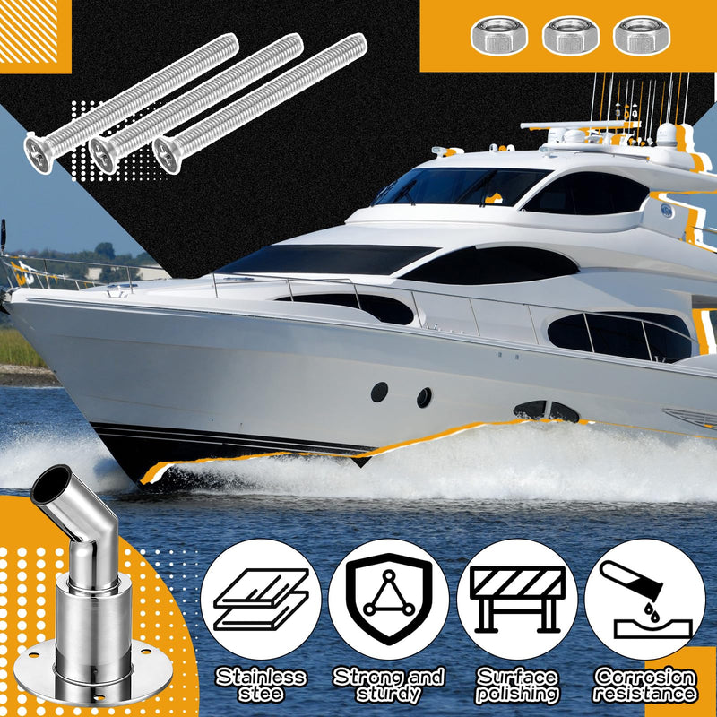 Blulu Thru Hull Skin Diesel Heater Pipe 24mm Tube Pipe Socket Hardware 316 Stainless Steel Tube Elbow Connector with 2 Clamps for Boats Car Truck Diesel Heaters Curved Head