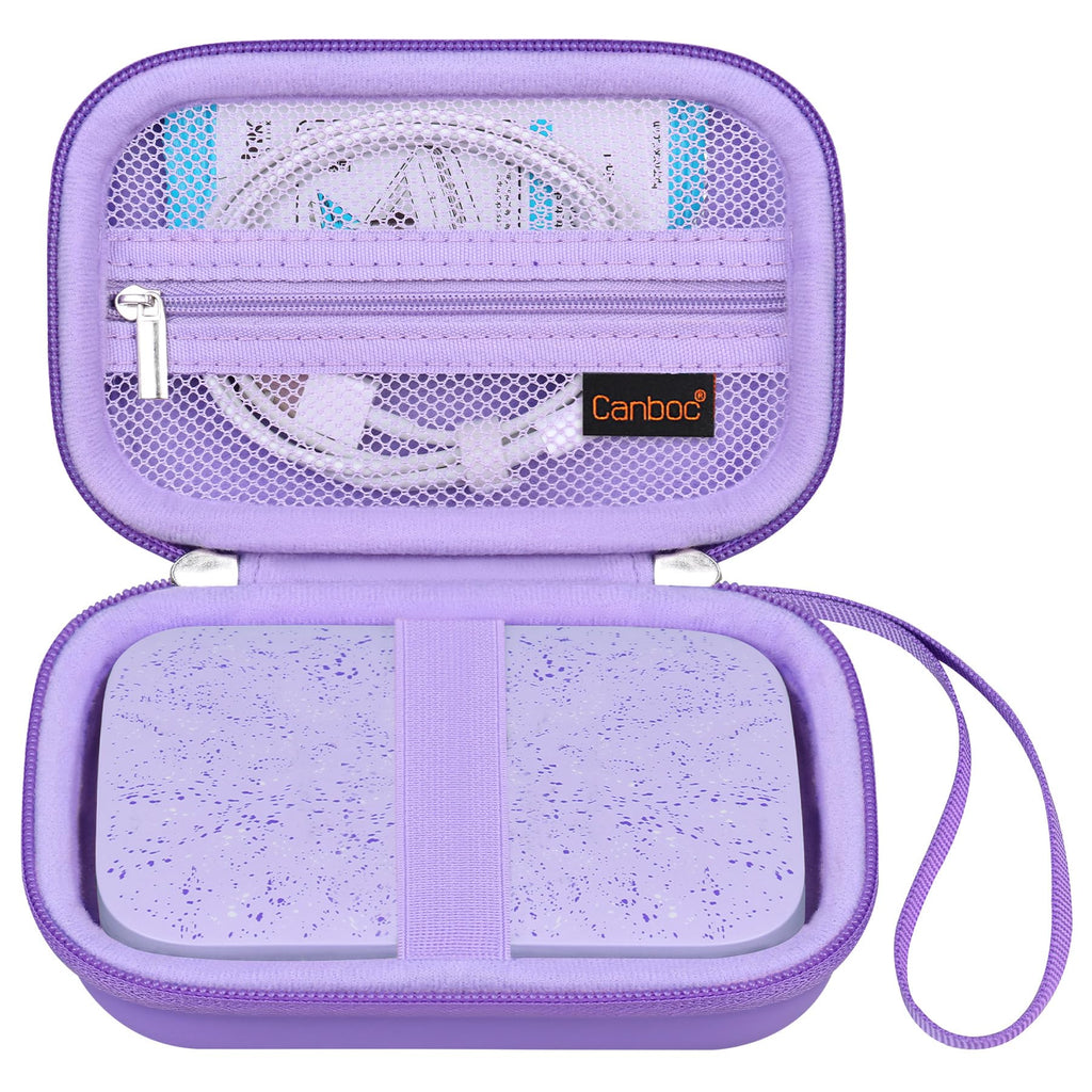 Canboc Carrying Case for HP Sprocket Portable 2x3 Instant Photo Printer, Kodak Step Wireless Mobile Photo Printer, Zipper Mesh Bag fits Photo Paper Cable, Purple