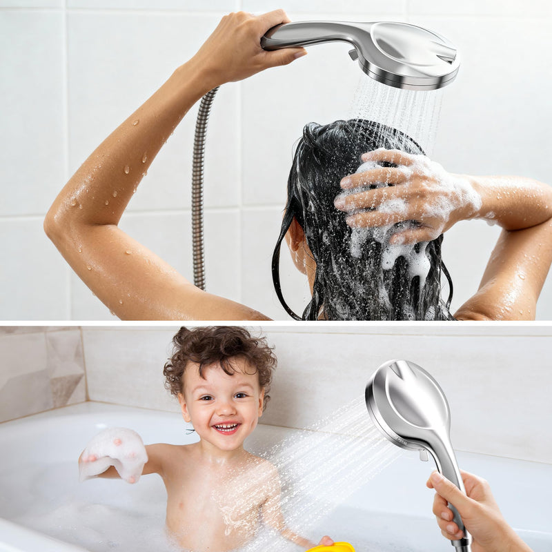 Clarston Filtered Shower Head with Handheld, 10 Modes High Pressure Detachable Showerhead with Filters, Showerheads Filter for Hard Water, Anti-Clog Silicone Nozzles, Removes Chlorine & Heavy Metals