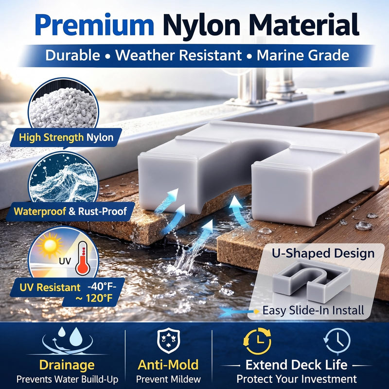 Pangda 32 Pcs Pontoon Fence Riser Kit Pontoon Boat Rail Spacers for Rising Boat Railing Nylon Gray Eliminate Pooling Water on the Deck 3/8"
