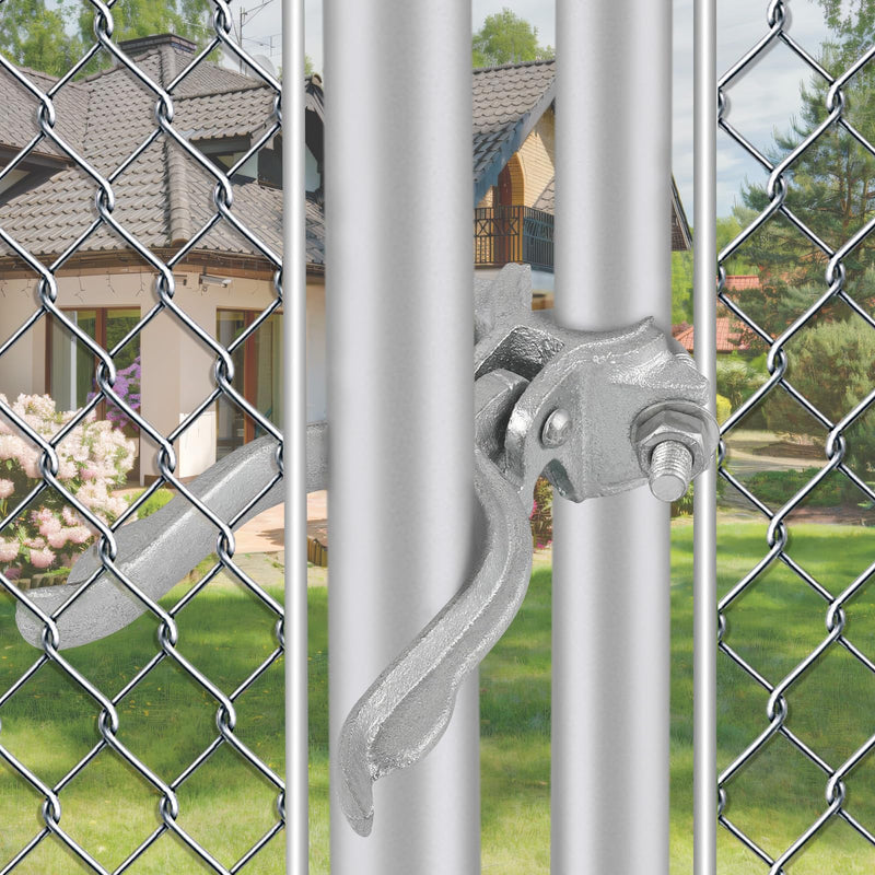 Chain Link Fence Gate Fork Latch - Commercial Heavy Duty - Malleable - Galvanized Gate Latch with Hole for Padlock (1-3/8" x 1-7/8" (2")) 1-3/8" x 1-7/8" (2")