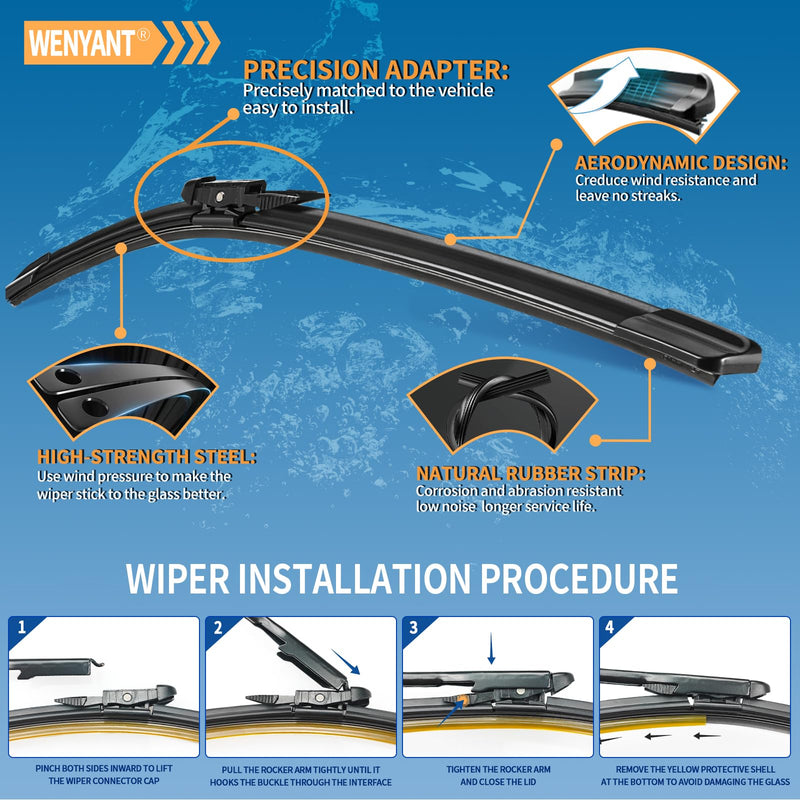 28"/28" Windshield Wipers Compatible with Ford Edge 2020-2015 Focus 2018-2012 Escape/Fusion 2019-2013 Front Wiper Blades for My Car Original Equipment Automotive Replacement (Set of 2) 28"+28"