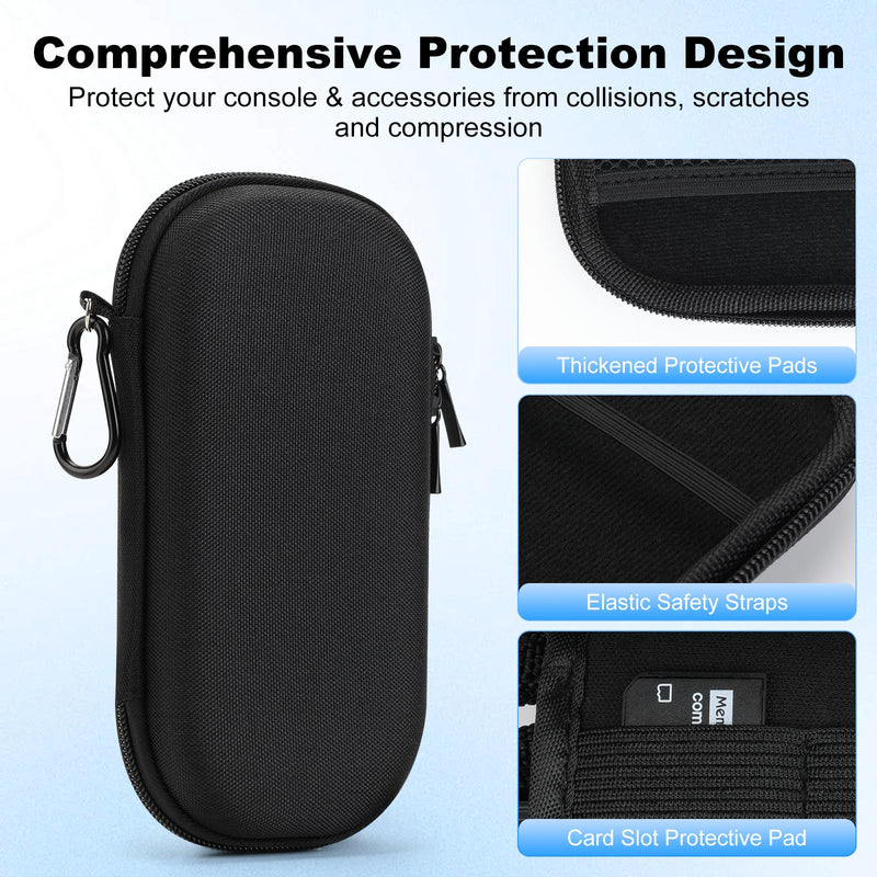 Jedaful 5-in-1 Accessories Bundle for Sony PSP 2000 3000, Hard EVA Travel Carrying Case, Anti-Slip Crystal Clear Hard Case, 2-pack HD PET screen protectors and Micro SD Adapter for Sony PSP