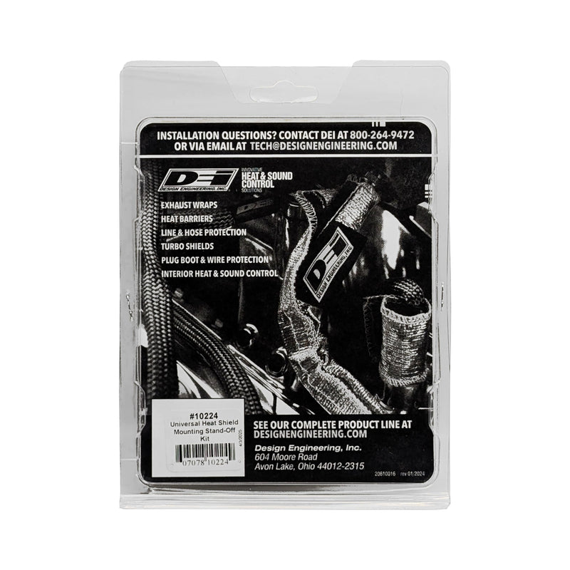Design Engineering 10224 Heat Shield Mounting Kit with 6 Stainless Steel Standoffs, 1/2 inch