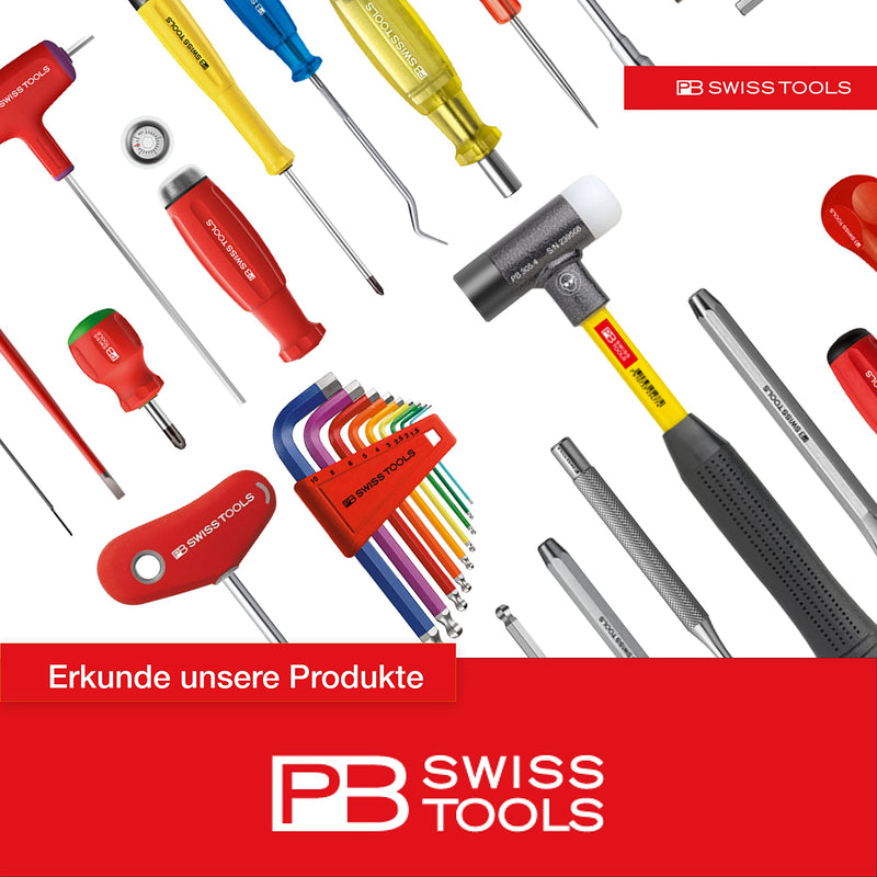 PB Swiss Tools Pin Punch Set PB 755.BL RB CN | 100% Swiss Made | 6-Piece Drift Punch Set RainBow Color Coded, in Practical Holder