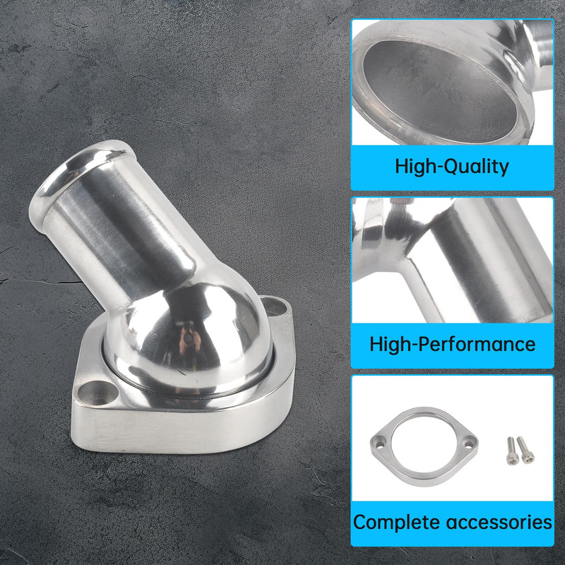 45° Swivel Water Neck Aluminum Polished Thermostat Housing Compatible with Chevy LS1 LS2 LS3 LS7 LS9 LSA L76 L92 Chevy GM Engines Chevy 4.8 L 5.3 L & 6.0 L Engines 45 Degrees Style2 Silver