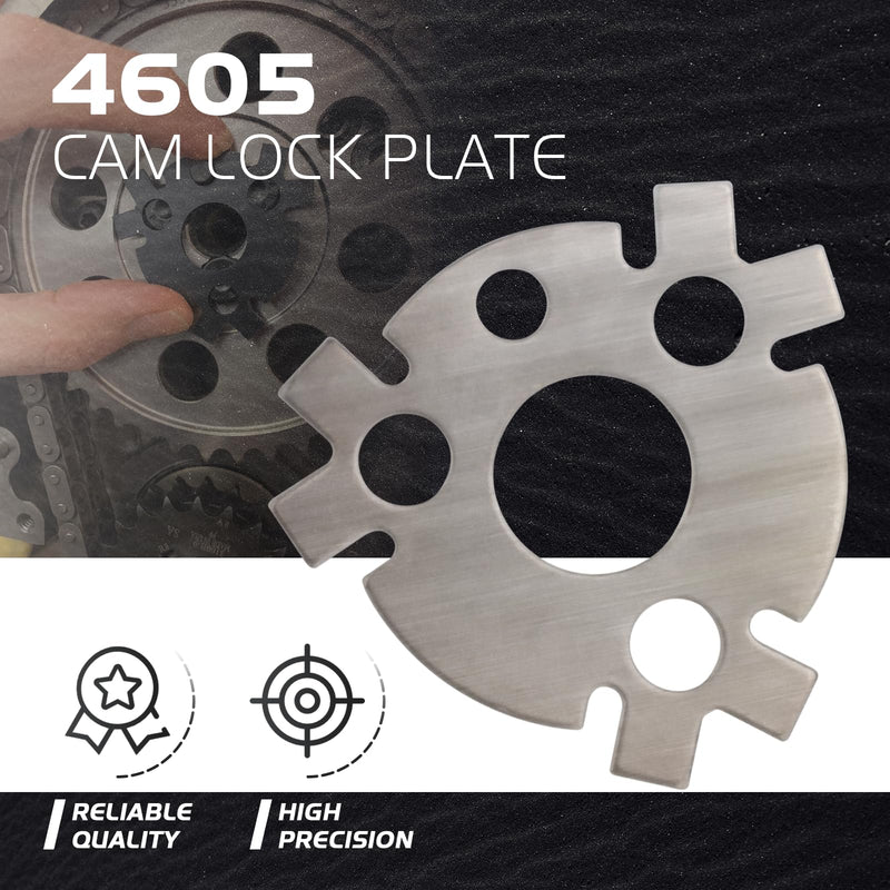 4605 Cam Lock Plate kit fit for Chevrolet V8 SBC 350, Camshaft Retainer Plate Gasket Includes Bendable Locking Tabs & High-Strength Bolts