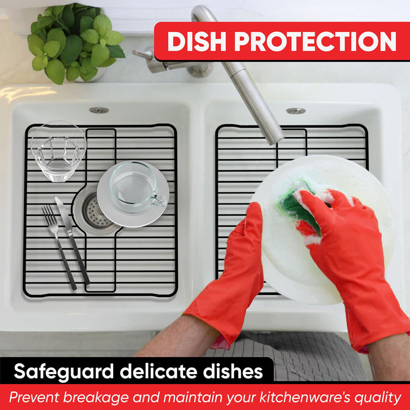 Better Houseware Sink Protectors for Kitchen Sink, Protective Metal Grid, 18.1x12.3x1 inches, White Kitchen Sink Mat to Shield Sink Base from Scratches, Rust-Resistant Coating, L 18.1 x 12.3 x 1