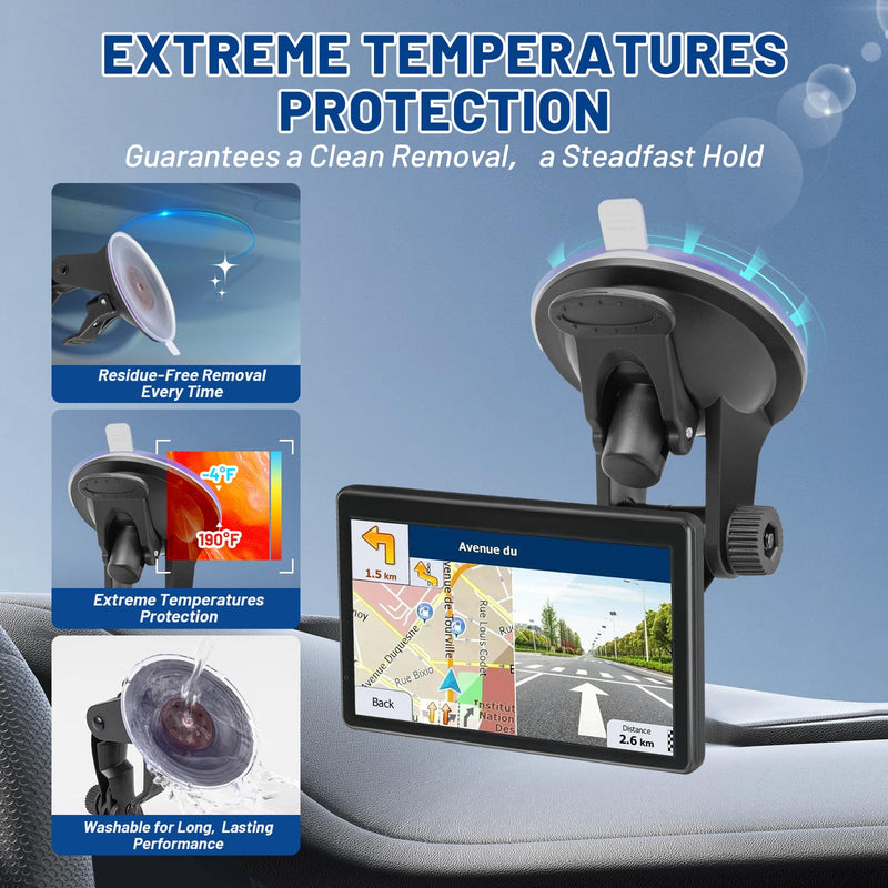 EWAY (2-Pack 4-Hole Suction Cup Mount for Backup Camera 4.3"/5" Monitor, Knob-Lock Adjustable Dashboard Windshield Monitor Mounting Bracket Holder for Carplay Rear View Camera Screen Display Stand