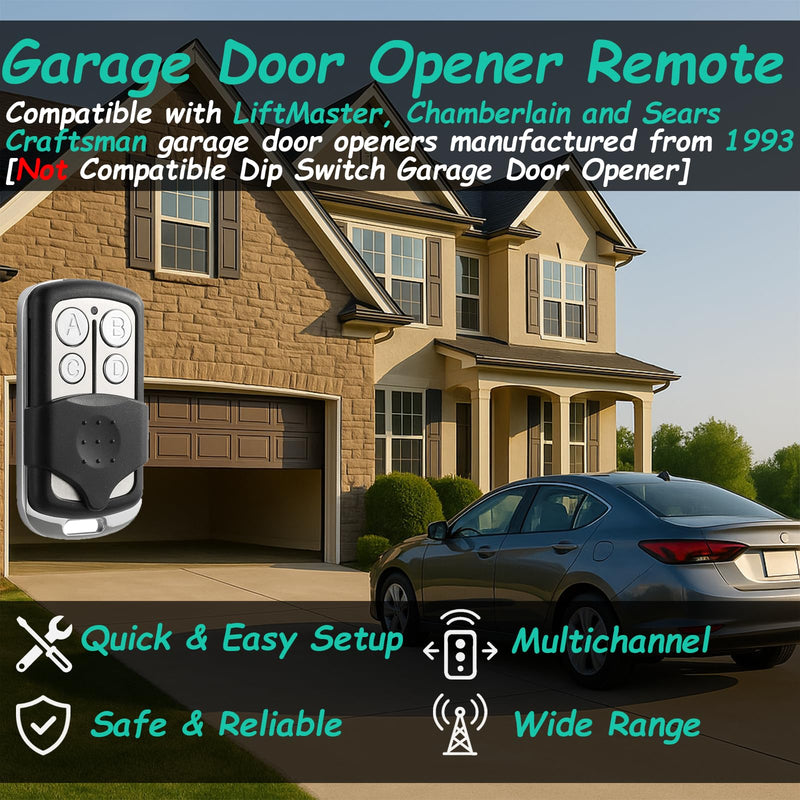 3 Keychain Garage Door Opener Remote,Compatible with LiftMaster Chamberlain Garage Door Opener,893MAX,890MAX 953EV/EVC,3 Pack Keychain-3P