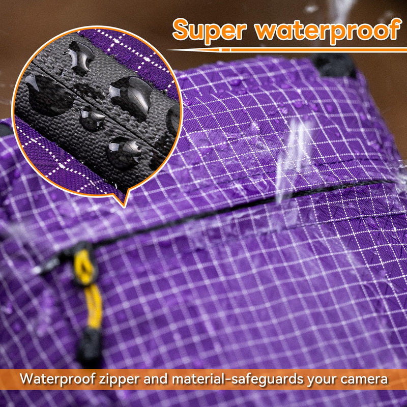 HIKEMAN Shoulder Bag Case for Camera - Outdoor Waterproof Shockproof Camera Bag,Detachable Strap for Daily Use,Travel,Cycling Climbing(Black) Black