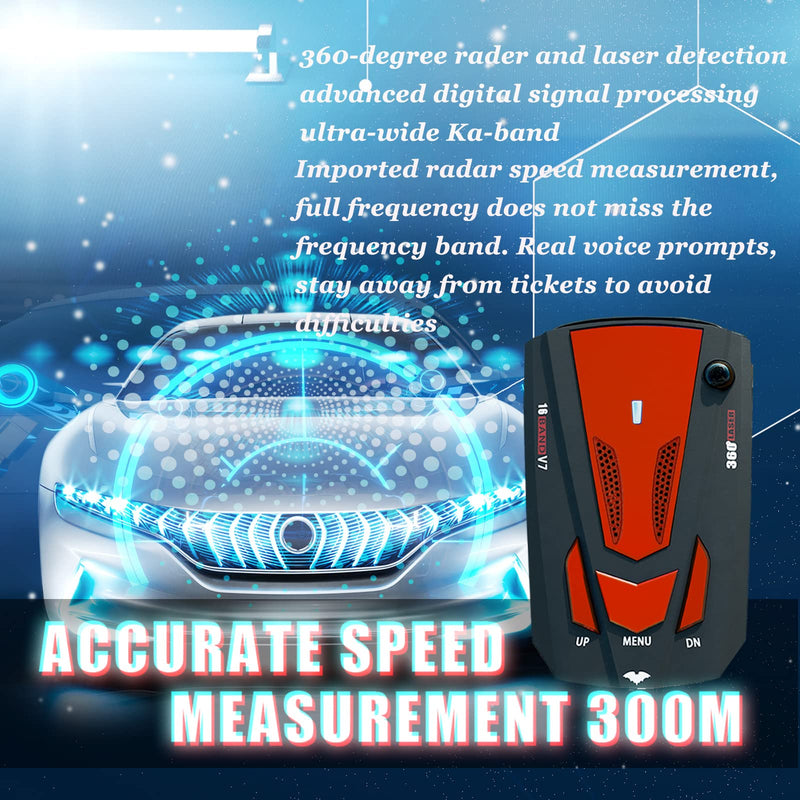 New Laser/Radar-Detectors Driving Aids for Cars - Long Range Detection, Mute Memory, Led Display, City/Highway Mode Detectors, Ideal Gifts for Cars (Red)