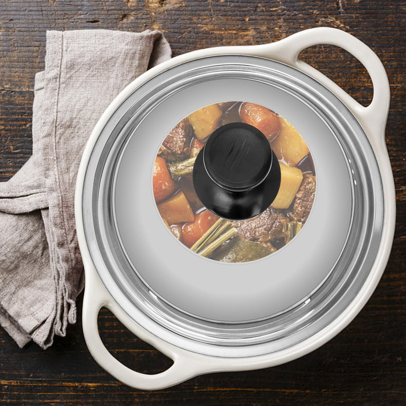 Tofficu 10.23 Inch Thickened Pot Cover Visible Glass Lid with Vent Handle Frying Pan and Wok Cover for Skillet Cooking Kitchen Lid for Home Restaurant Hotel Use 10 Inch