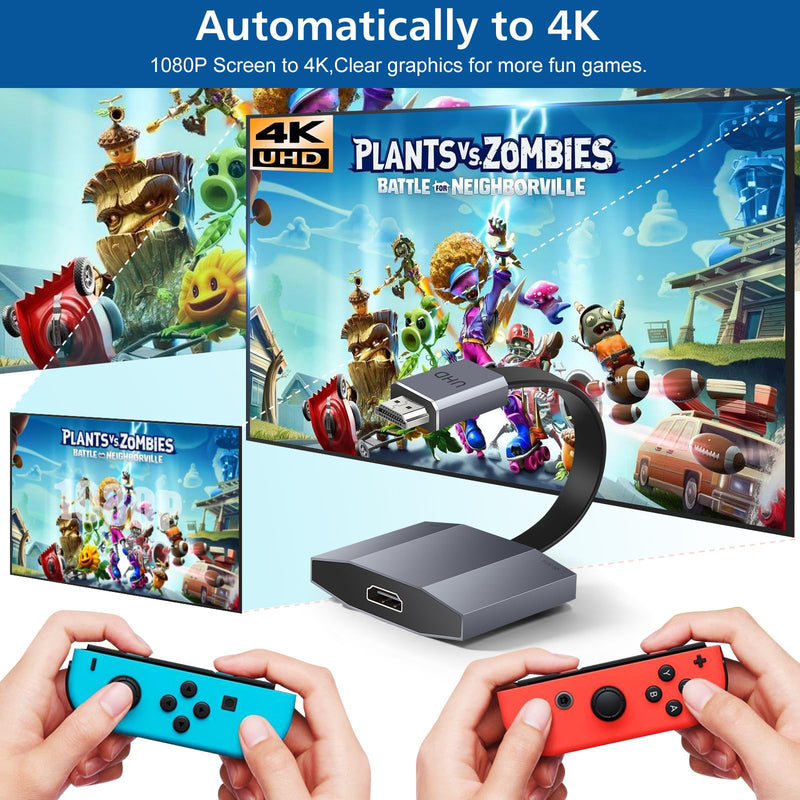 4K Gaming Upscaler & Enhancer, Convert 1080p Image Without Delay 4K@60fps | Improve Game Experience and Visual Quality,For Nintendo Switch/Xbox/Gamecube/Dreamcas/PlayStation 3/Wii U/SNES/Genesis /PS3