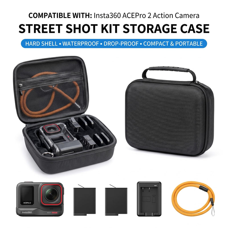 Carrying Case for Insta360 Ace Pro & Ace Pro 2, Hard Shell Camera Travel Case with EVA Molded Interior, Protective Storage Bag Fits Camera, Batteries, SD Cards & Cable