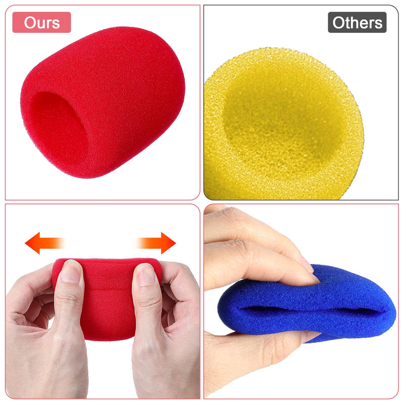 20Pcs Microphone Covers,10 Colors Mic Cover Easily Clean and Reuse, Soft and Thick Microphone Windscreen, Protecting Microphones from Saliva and Moisture, Keep Clean and Away from Dust