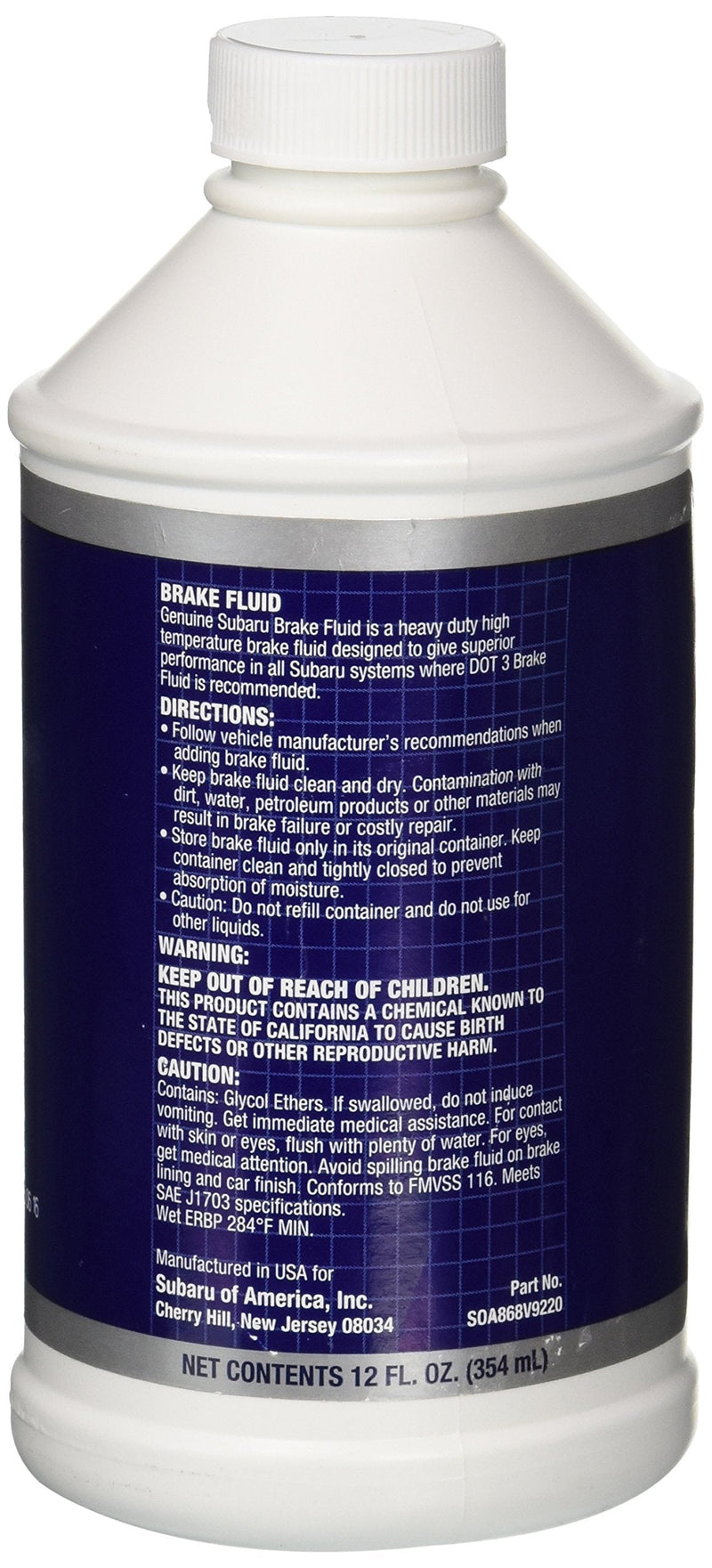 Subaru SOA868V9220 Brake Fluid - 12 fl.oz