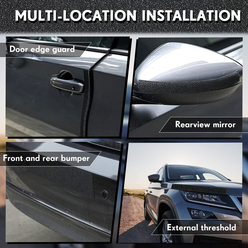 Frienda Car Door Edge Guards Door Sill Protector Automotive Entry Guard Anti Collision Scuff Sill Trim Protection Strips for Most Cars Vehicles Accessories(2.8 Inch Wide, 16.4 Feet,Black) 2.8 Inch Wide Black