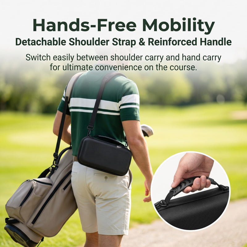 Portable Storage Case for MiLESEEY GeneSonic Pro Golf Speaker, Golf Speaker and Handheld GPS Rangefinder Travel Bag, Mesh Pocket for Charging Cable Accessories， with Handle and Shoulder Strap