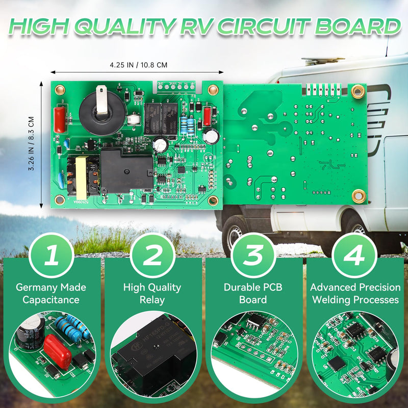 🅽🅴🆆 Upgrade 520820 Circuit Board with Fan Control,Replace 521099, 520814, 520871, 33550L, AP4896608 Etc, 12V DC RV Furnace Ignition Control Module Board Compatible with Suburban NT-Series,SF-Series