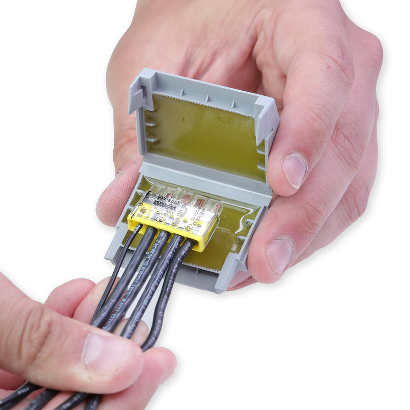 207-1332 | WAGO Gelbox for 221 and 2773 Series connectors | Moisture Protection | IPX8-certified | 12 AWG | Gray, Label-Free housing | Medium | [Box of 4 Pieces]